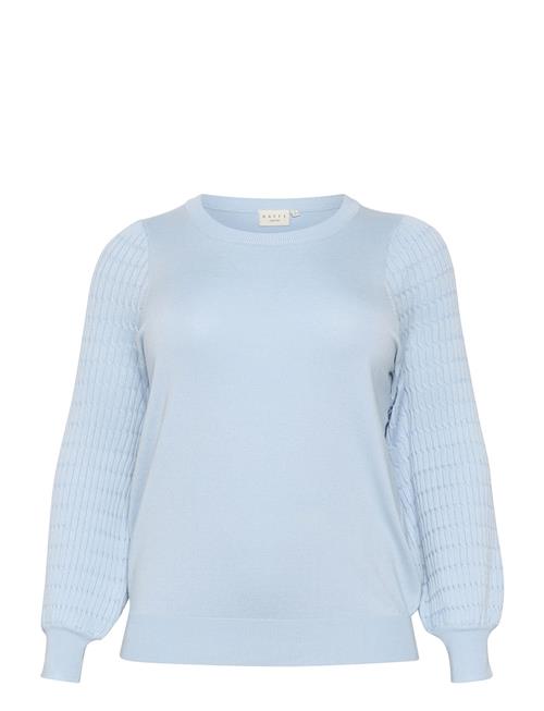 Se Kaffe Curve Kclini Knit Pullover Kaffe Curve Blue ved Booztlet