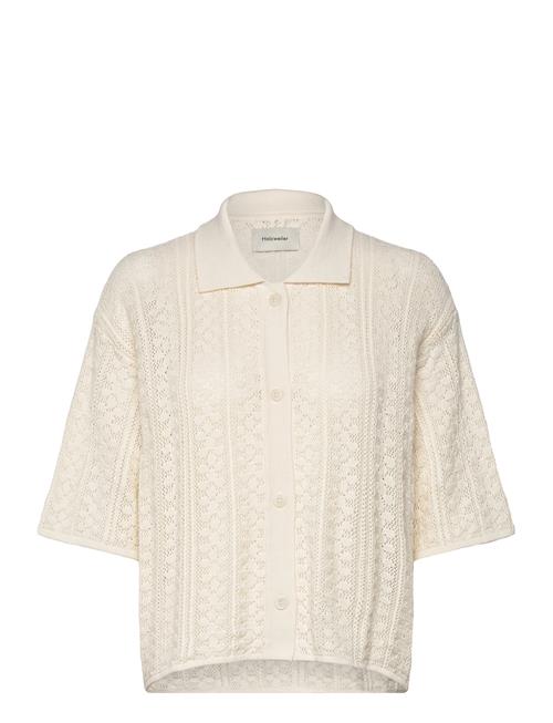 HOLZWEILER Loch Crochet Knit Shirt HOLZWEILER Cream