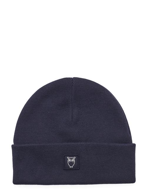 Knowledge Cotton Apparel Kids Rib Knitted Cotton Beanie - Go Knowledge Cotton Apparel Navy