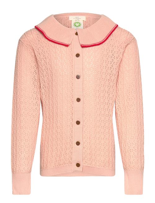 Copenhagen Colors Pointelle Knitted Cable Cardigan W. Collar Copenhagen Colors Pink