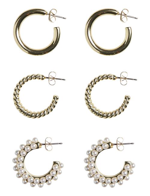 Se Pieces Pcnibbi 3-Pack Earrings Pieces Gold ved Booztlet