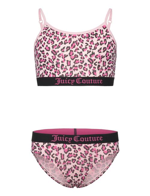 Juicy Couture Juicy Leopard Bralette And Bikini Brief Set Hanging Juicy Couture Pink