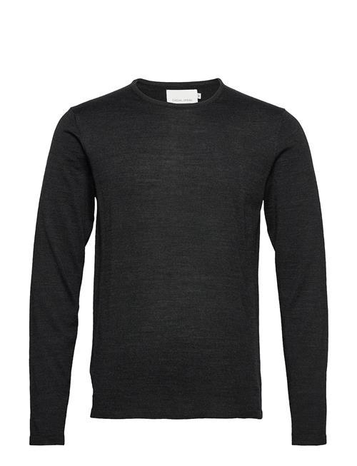 Se Casual Friday Cfkent Merino Crew Neck Knit Casual Friday Black ved Booztlet