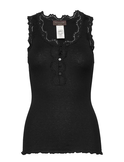 Rosemunde Silk Top W/ Button & Lace Rosemunde Black