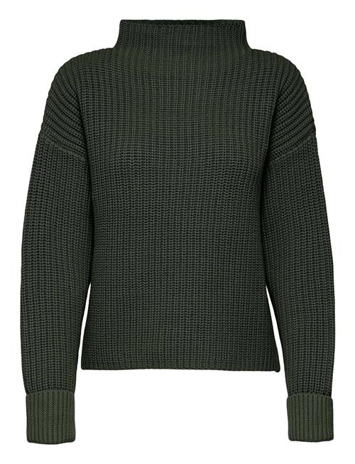 Slfselma Ls Knit T-Neck Selected Femme Green