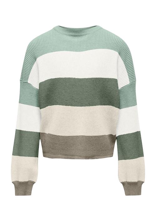 Se Kids Only Kogsandy L/S Stripe Pullover Knt Noos Kids Only Green ved Booztlet