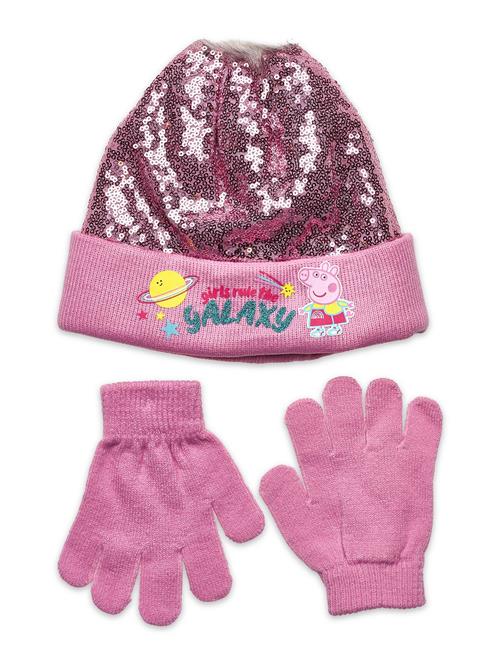 Se Peppa Pig Bonnet & Gloves Peppa Pig Patterned ved Booztlet