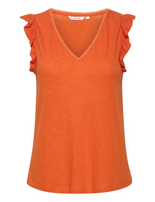 Se Cream Crluna Jersey T-Shirt Cream Orange ved Booztlet