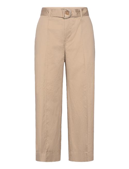 Se Lauren Ralph Lauren Micro-Sanded Twill Belted Wide-Leg Pant Lauren Ralph Lauren Beige ved Booztlet