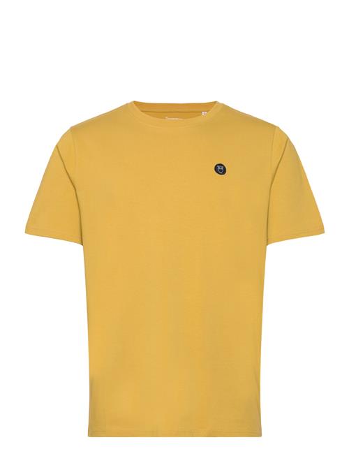 Knowledge Cotton Apparel Loke Badge T-Shirt - Regenerative O Knowledge Cotton Apparel Yellow