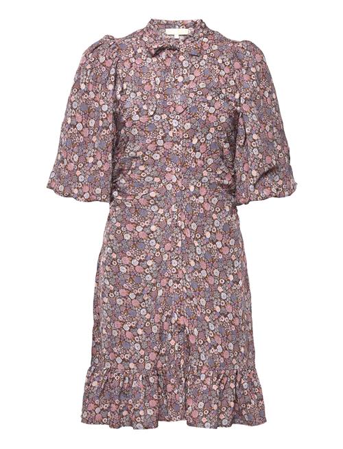 Jacquard Puffed Mini Dress By Ti Mo Burgundy