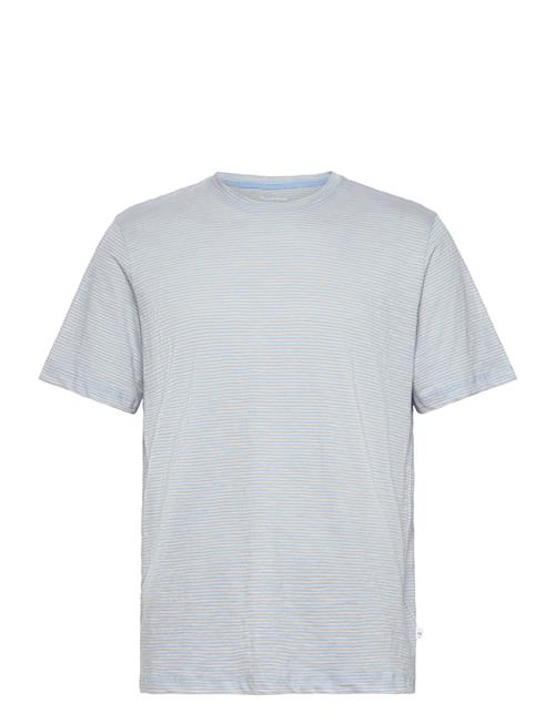 Se Knowledge Cotton Apparel Narrow Striped Slub T-Shirt - Gots/ Knowledge Cotton Apparel Blue ved Booztlet