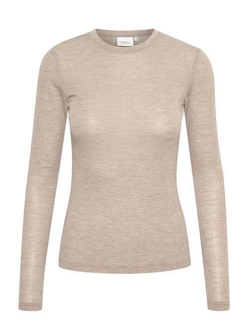 Se Gestuz Niniagz Ls Wool Roundneck Noos Gestuz Beige ved Booztlet