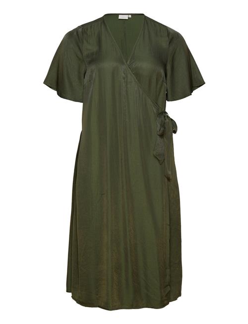 ONLY Carmakoma Carkalana S/S Wrap Calf Dress Wvn ONLY Carmakoma Green