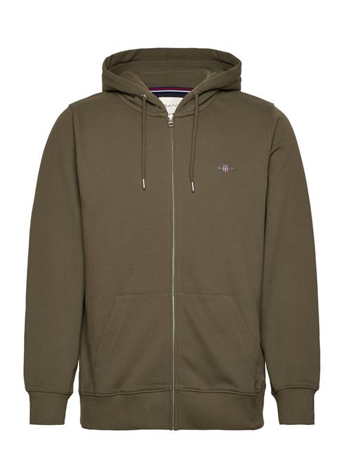 Se GANT Reg Shield Full Zip Hoodie GANT Khaki ved Booztlet