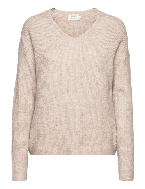 ONLY Onlcamilla V-Neck L/S Pullover Knt Noos ONLY Beige