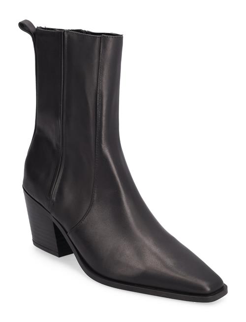 Mango Heel Leather Ankle Boot Mango Black