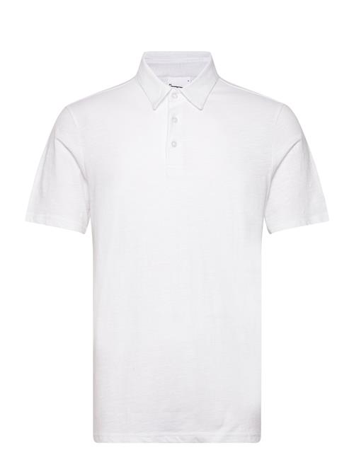 Knowledge Cotton Apparel Regular Linen Look Polo - Gots/Vega Knowledge Cotton Apparel White