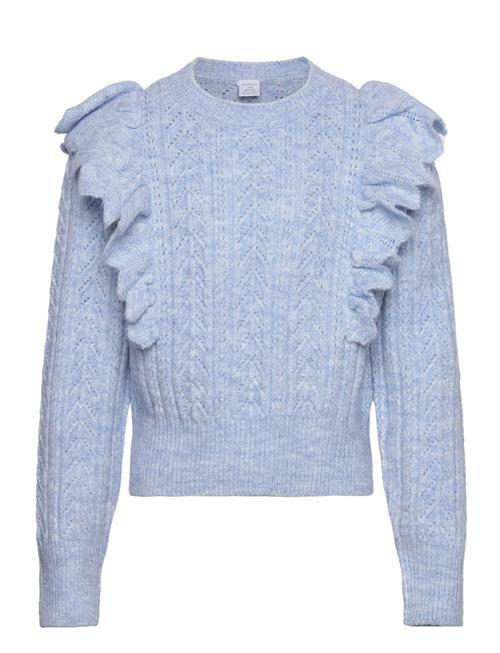 Se Lindex Sweater Flounce At Shoulder Lindex Blue ved Booztlet