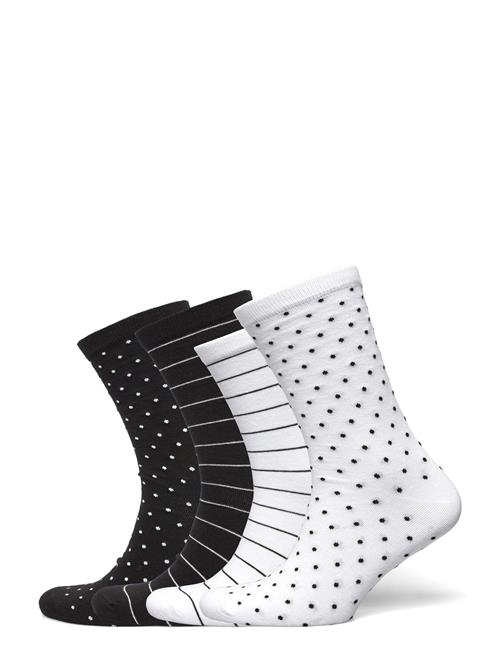 Se Lindex Sock 4 P Dots And Stripes Lindex Black ved Booztlet