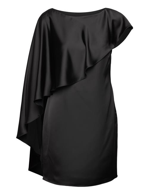 Lauren Ralph Lauren Satin Cape Cocktail Dress Lauren Ralph Lauren Black