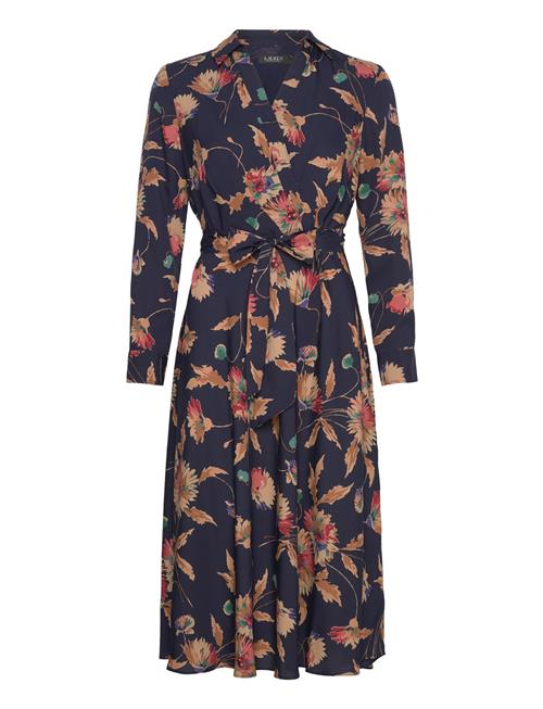 Lauren Ralph Lauren Floral Surplice Crepe Midi Dress Lauren Ralph Lauren Navy