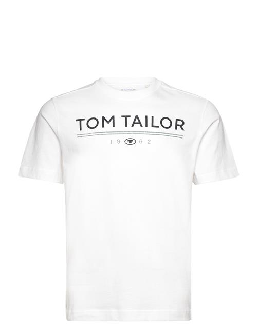 Se Tom Tailor Printed T-Shirt Tom Tailor White ved Booztlet