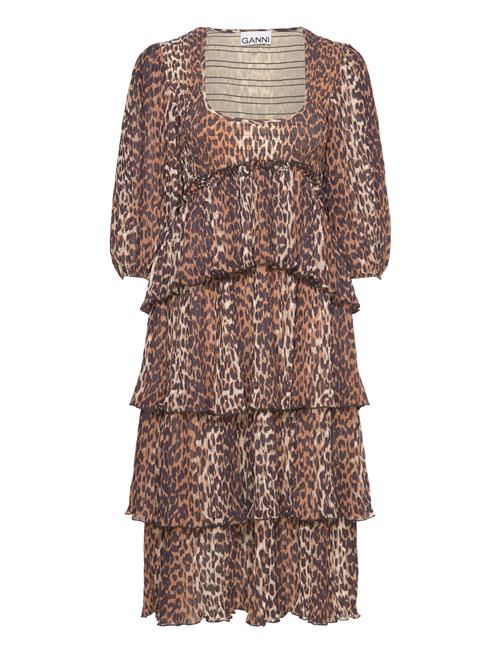 Ganni Pleated Georgette Ganni Brown