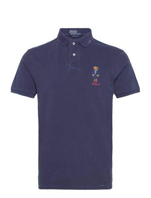 Custom Slim Polo Bear Mesh Polo Shirt Polo Ralph Lauren Navy