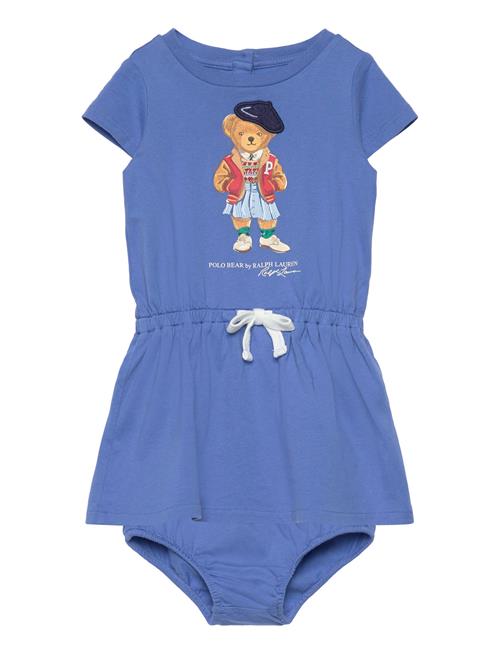 Polo Bear Cotton Jersey Dress & Bloomer Ralph Lauren Baby Blue