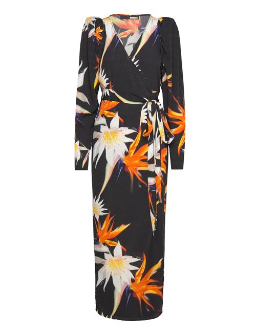 Print Midi Wrap Dress ROTATE Birger Christensen Black