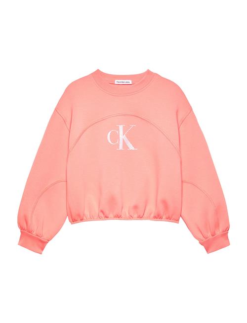 Se Calvin Klein Iridescent Ck Logo Cn Sweatshirt Calvin Klein Coral ved Booztlet