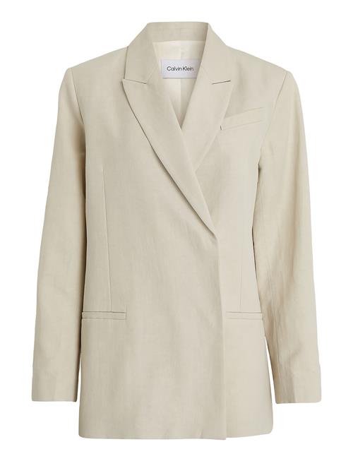 Calvin Klein Linen Tailored Relaxed Blazer Calvin Klein Beige