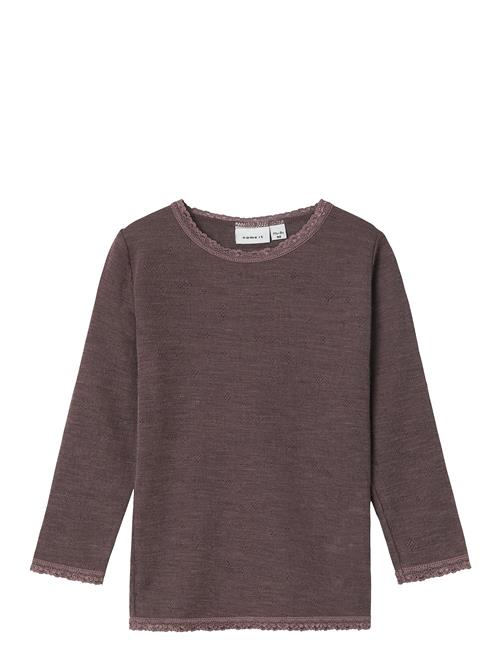 Nmfwang Wool Needle Ls Top Solid Noos Name It Brown