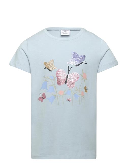 Lindex Top Ss Butterfly And Flower Lindex Blue