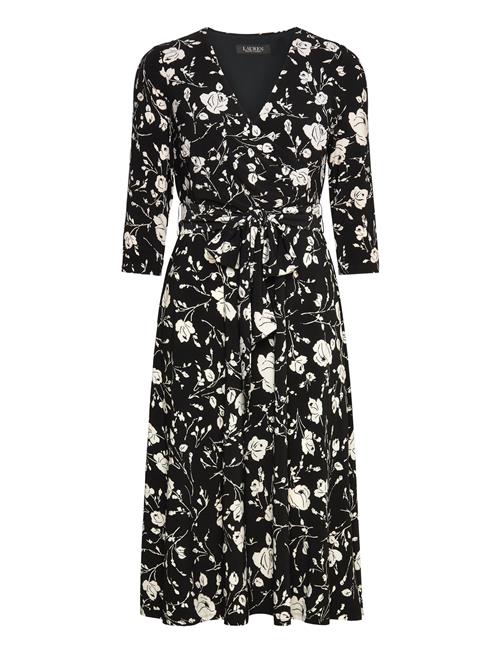 Lauren Ralph Lauren Floral Surplice Jersey Dress Lauren Ralph Lauren Black