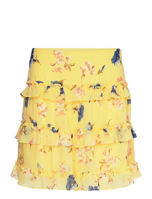 Floral Ruffle-Trim Georgette Miniskirt Lauren Ralph Lauren Yellow