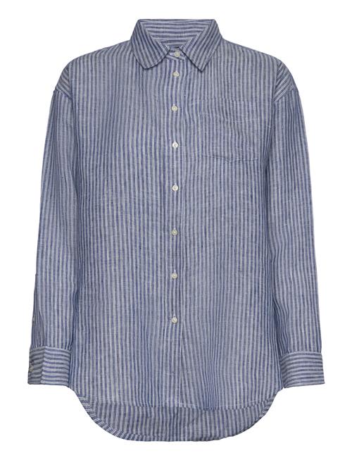 Lauren Ralph Lauren Relaxed Fit Pinstripetk! Linen Shirt Lauren Ralph Lauren Blue