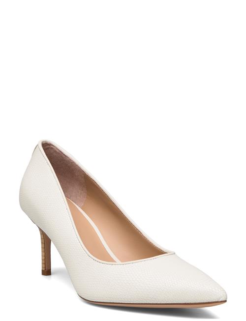 Se Lauren Ralph Lauren Lanette Lizard-Embossed Leather Pump Lauren Ralph Lauren Cream ved Booztlet