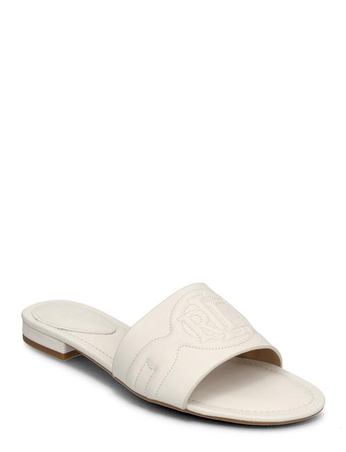 Lauren Ralph Lauren Alegra Iii Nappa Leather Slide Sandal Lauren Ralph Lauren White