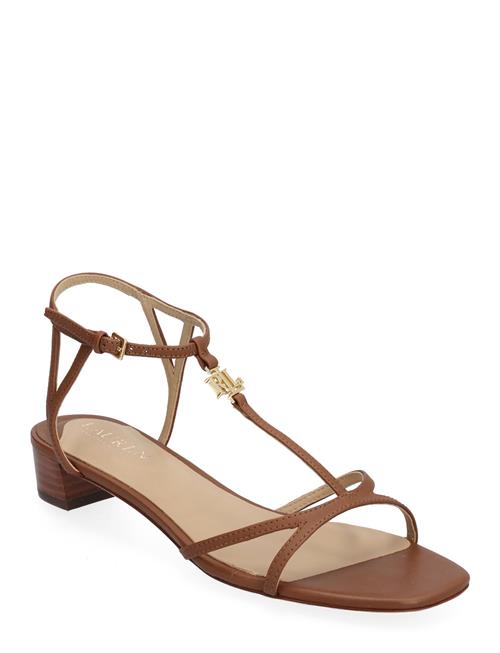 Se Lauren Ralph Lauren Fallon Nappa Leather Sandal Lauren Ralph Lauren Brown ved Booztlet