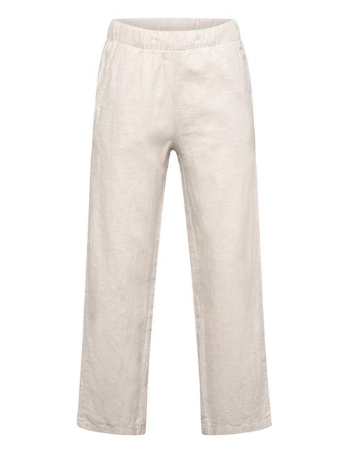 Lindex Trousers Wide Chinos Linen Ble Lindex Beige