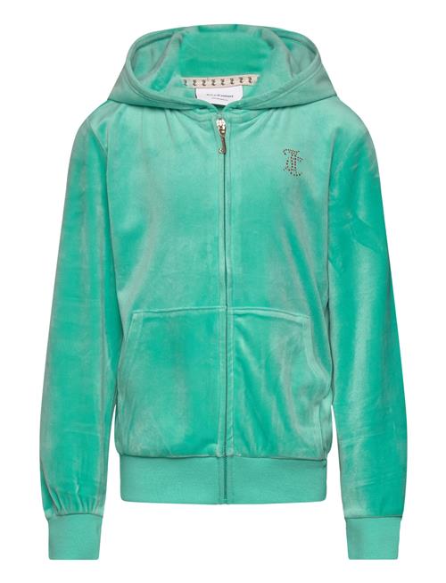 Se Juicy Couture Diamante Zip Through Hoodie Juicy Couture Green ved Booztlet