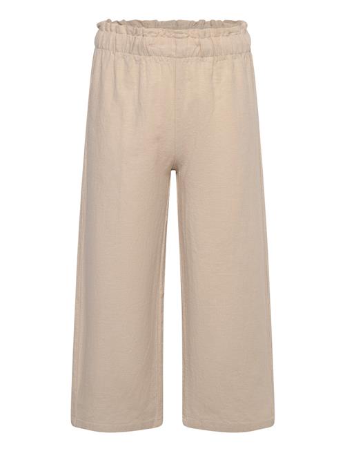 Se Lindex Trousers Linen Wide Leg Lindex Beige ved Booztlet