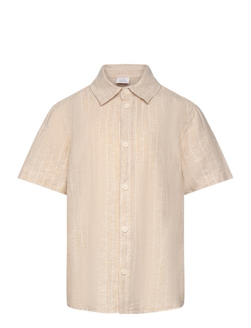 Lindex Shirt Ss Linen Blend Lindex Beige