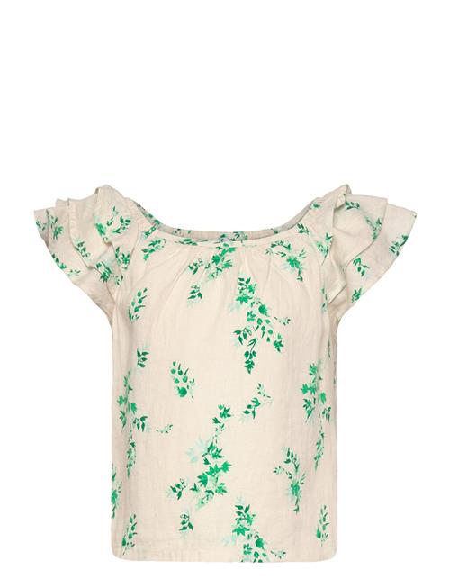 Se Blouse Linen Short Sleeve With Lindex Green ved Booztlet