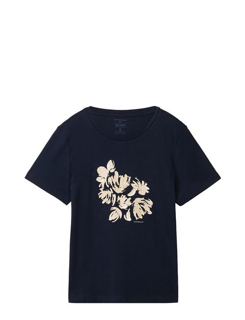 Se Tom Tailor T-Shirt Crew Neck Print Tom Tailor Navy ved Booztlet