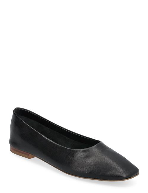 Leather Ballet Flats Mango Black