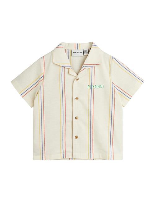 Mini Rodini Stripe Y-D Woven Ss Shirt Mini Rodini Cream