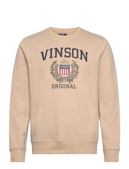 Se VINSON Kristian Mens Crew Neck VINSON Beige ved Booztlet